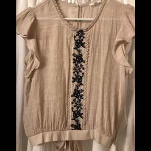 Champagne/Black Dainty Top